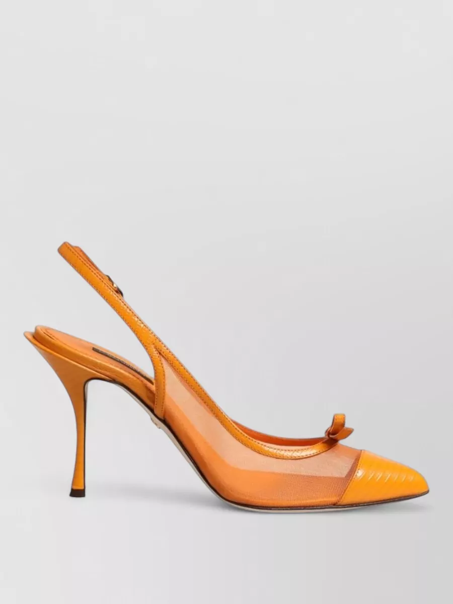 Dolce&Gabbana Leather Mesh Slingback Sandals