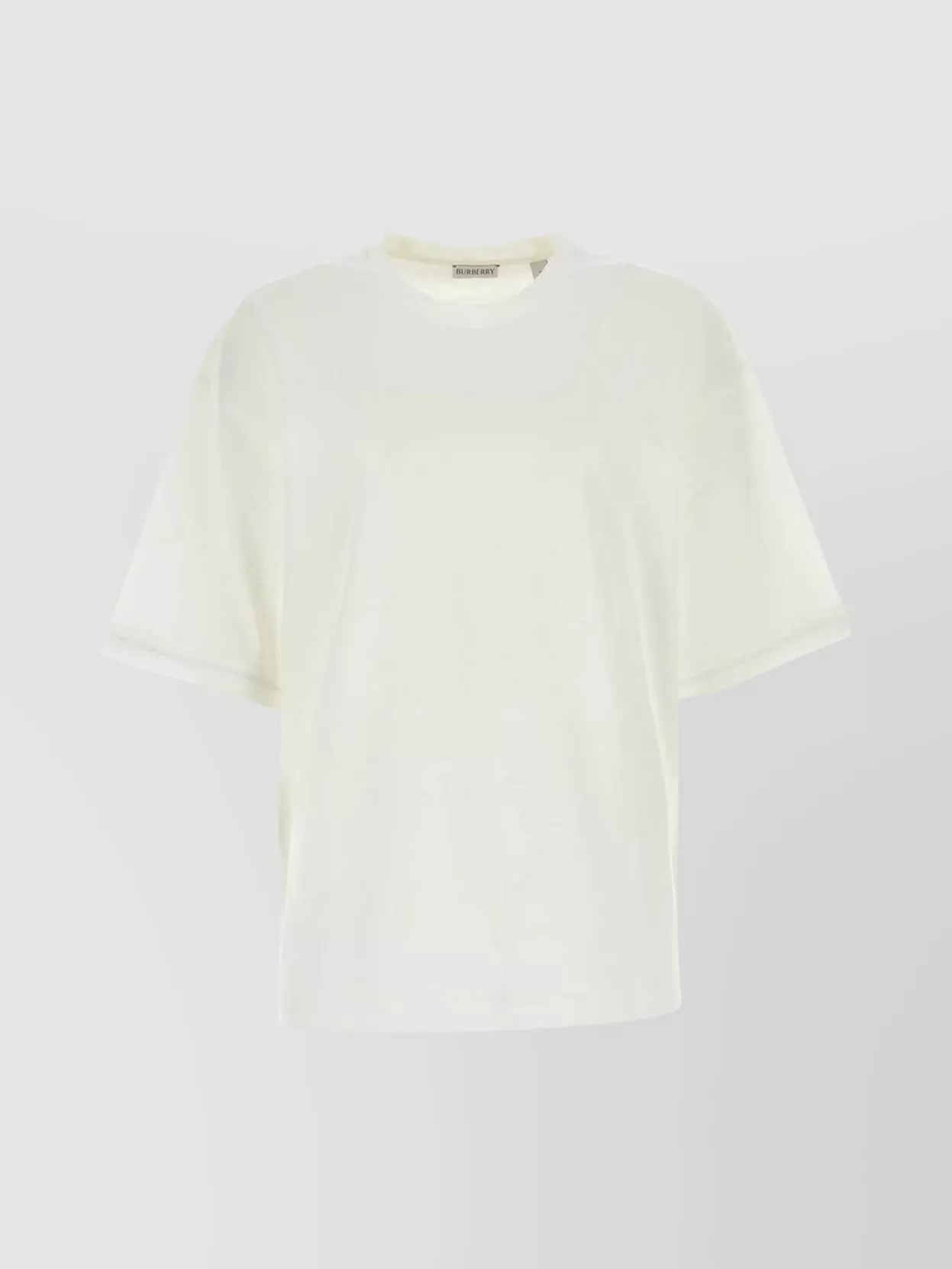 Shop Burberry Contrasting Print Oversize Cotton T-shirt In Beige