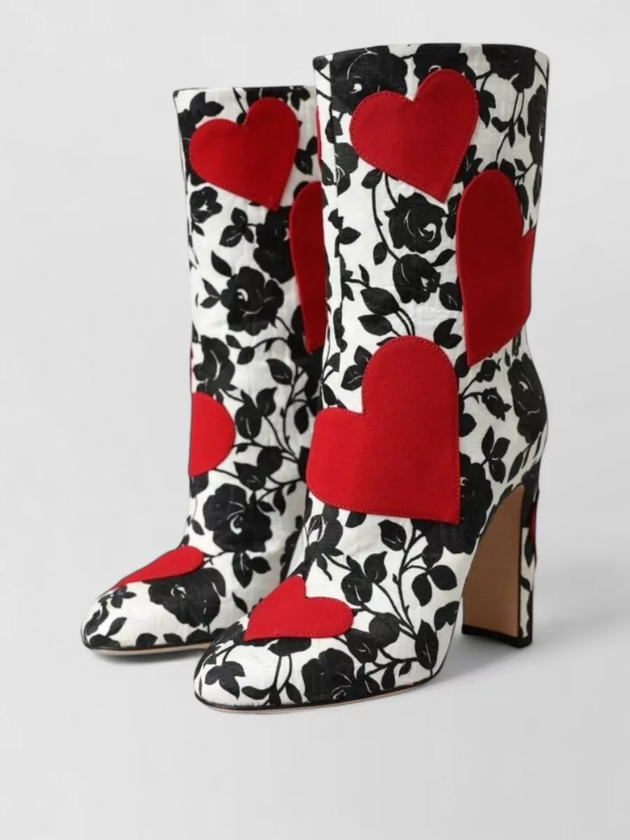 Dolce&Gabbana floral leather high boots