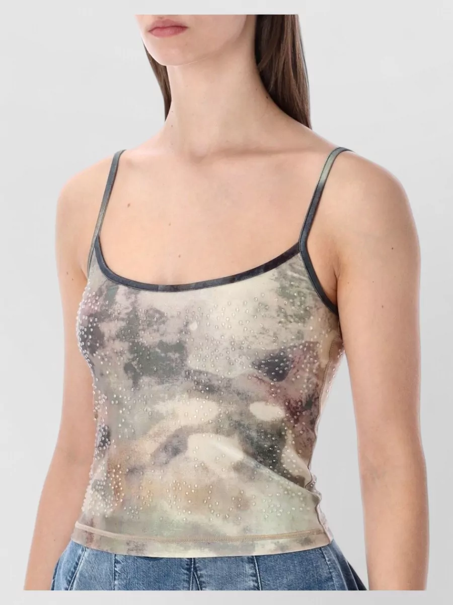 Diesel Crystal-Embellished Printed Tank Top