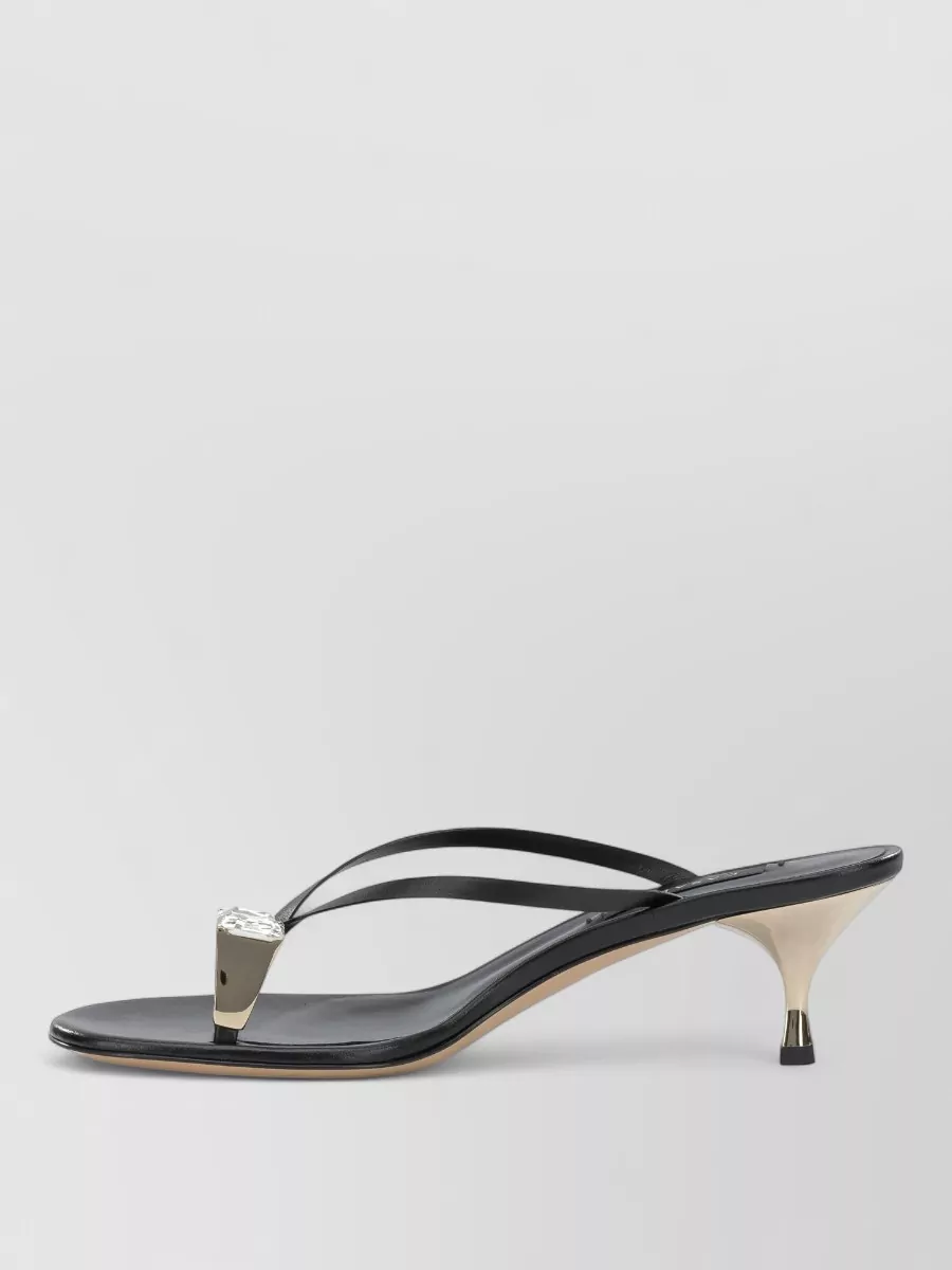 Casadei Leather Thong-Heel Sandals