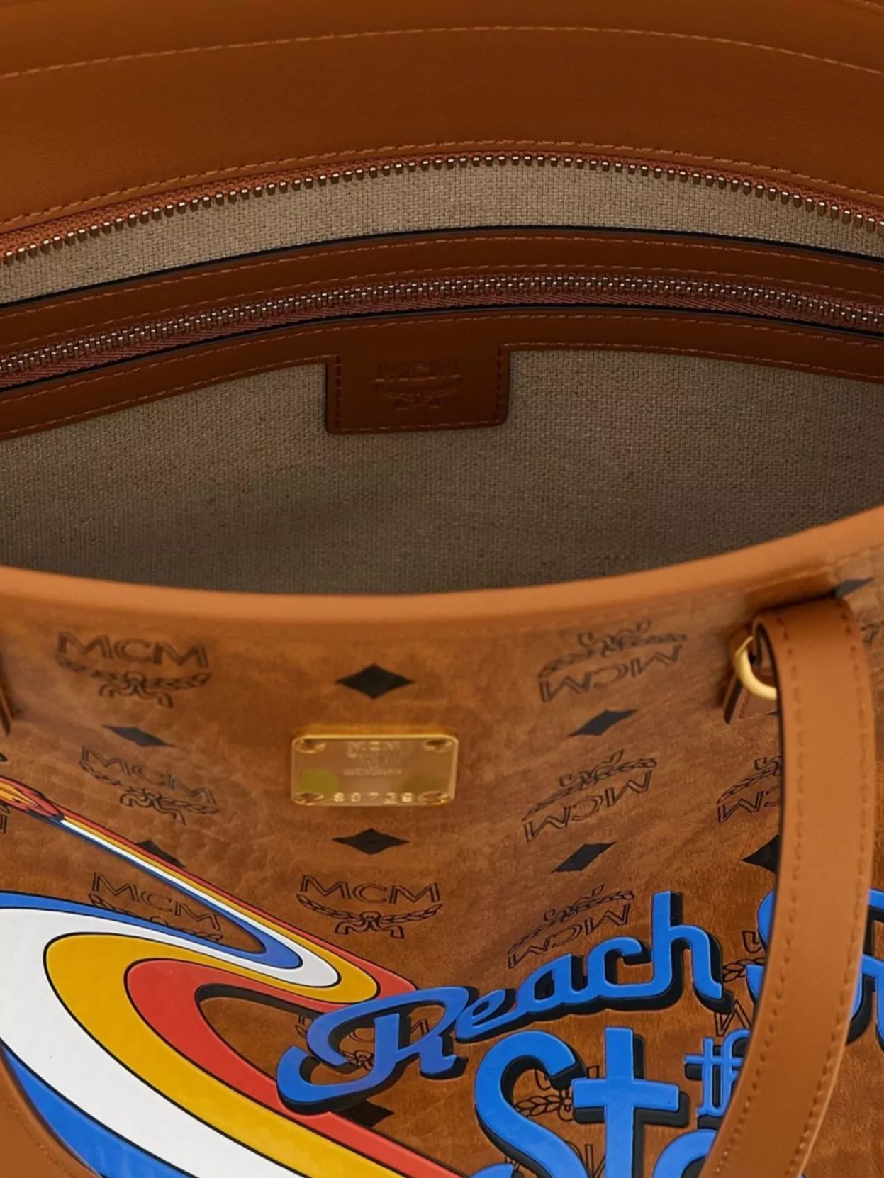Mcm Compact Toni Tote Bag With Graphic Design