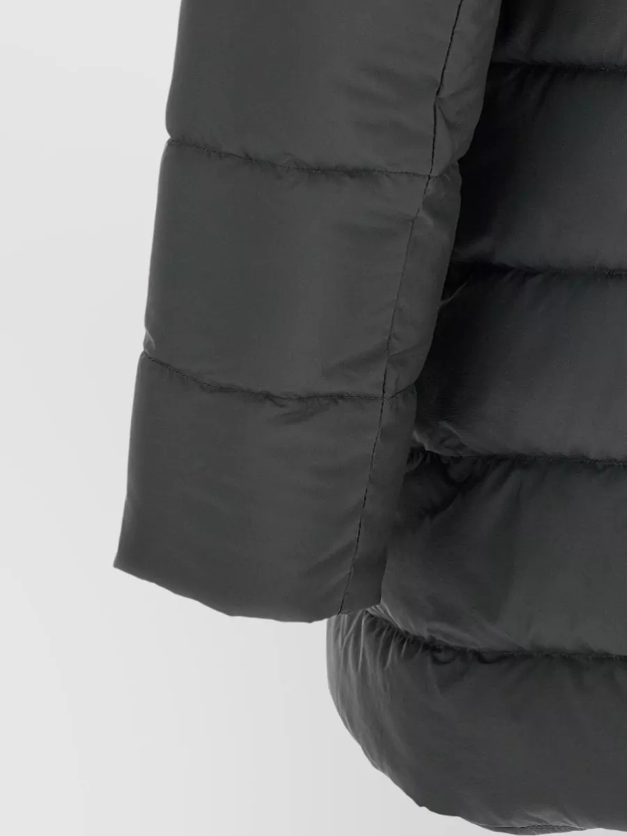 Herno Il Cappotto Hooded Down Jacket High Collar In Black