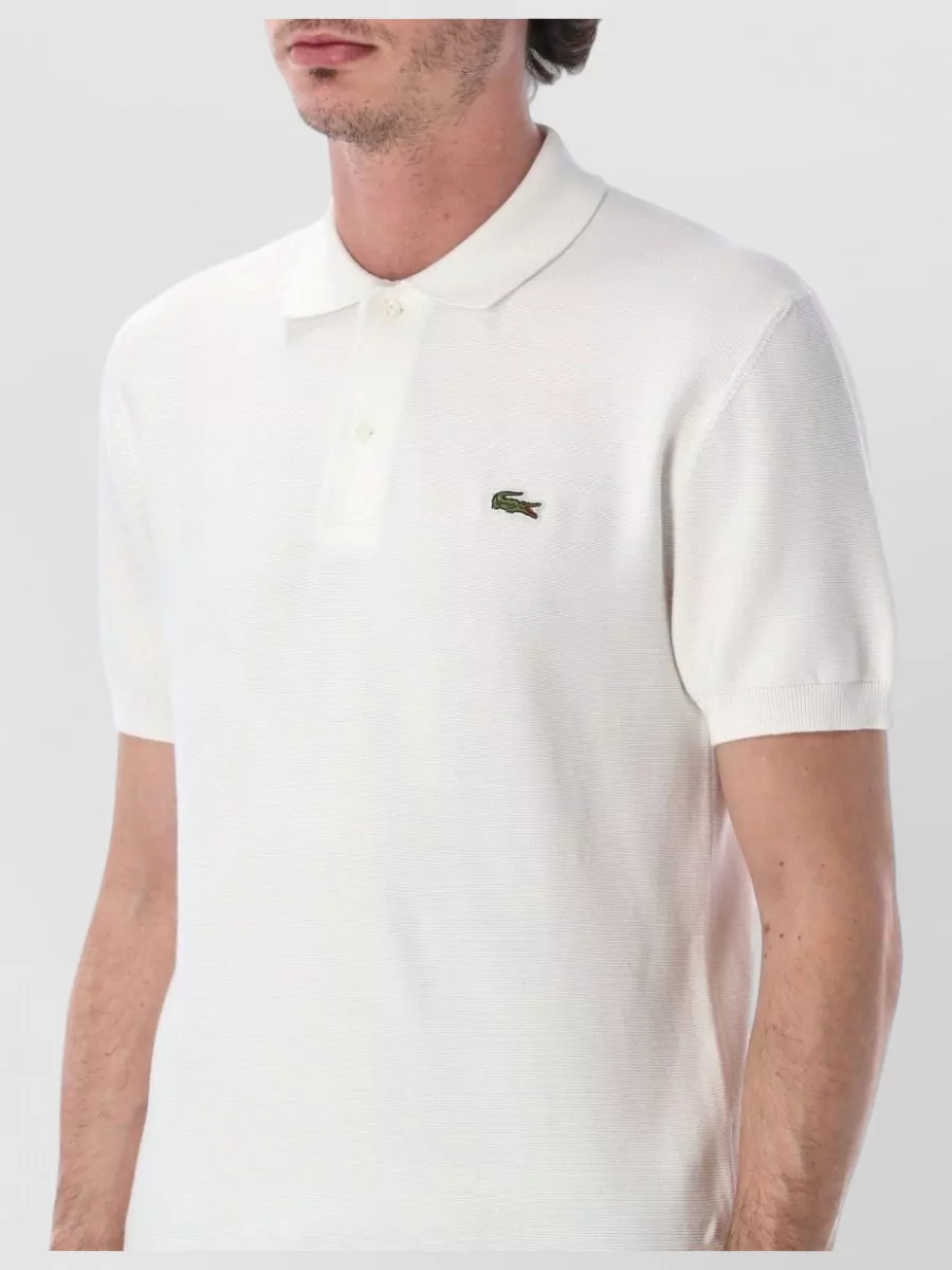 Lacoste Bouclé Knit Short-Sleeve Polo Shirt