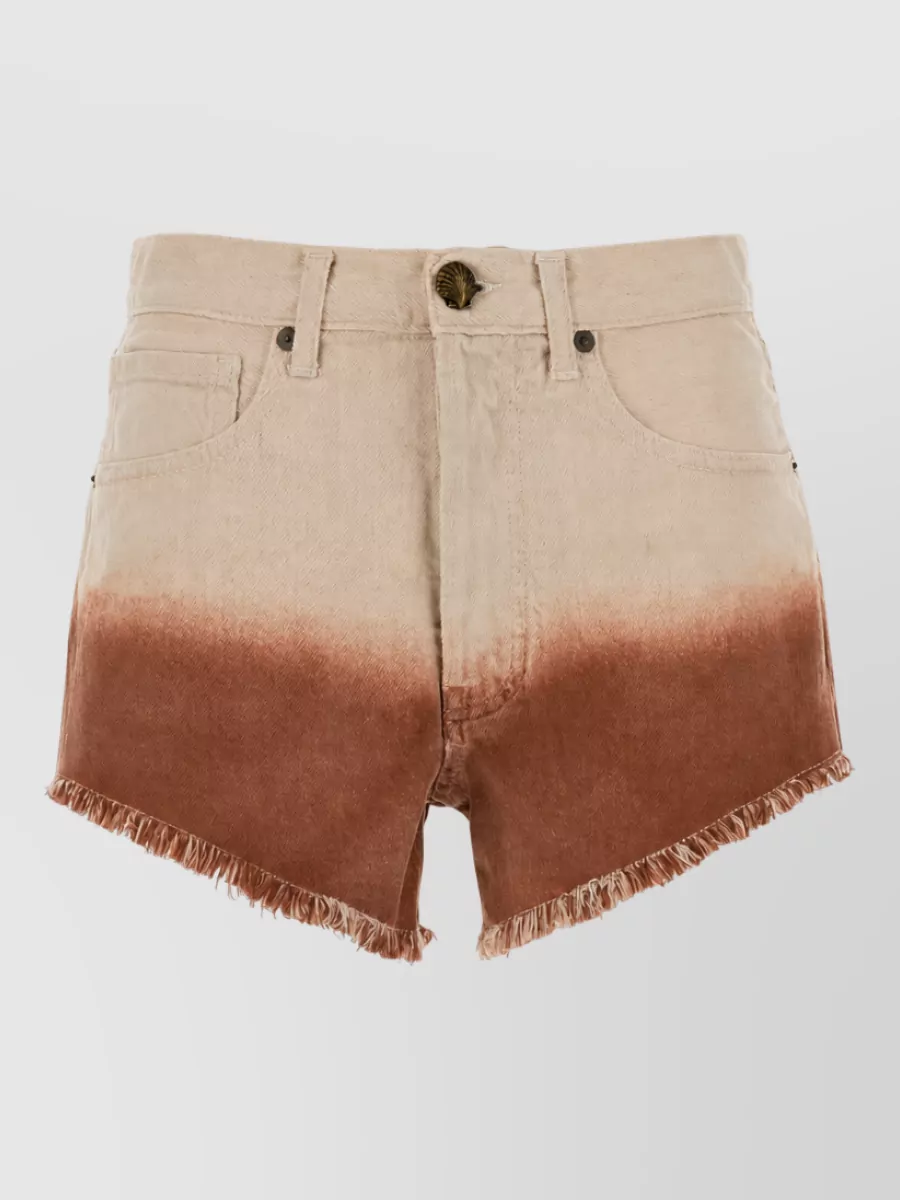 Alanui Two-tone denim shorts