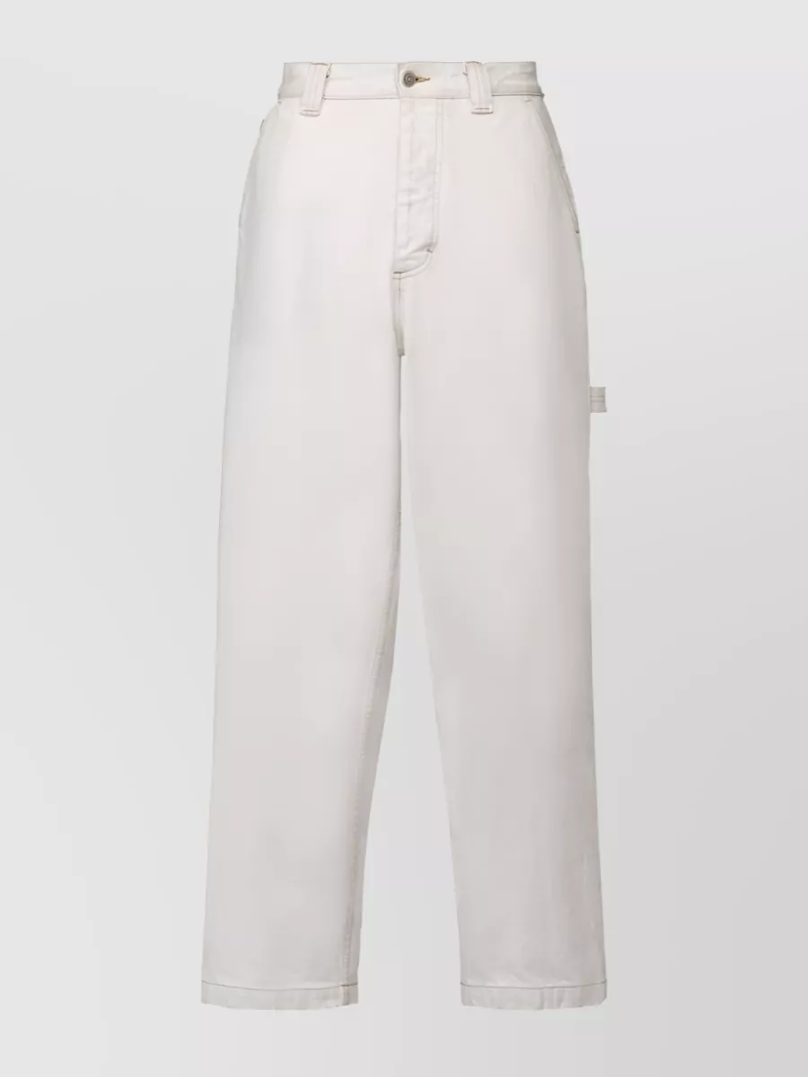 Shop Maison Margiela Elevated Straight-leg Denim Jeans In White