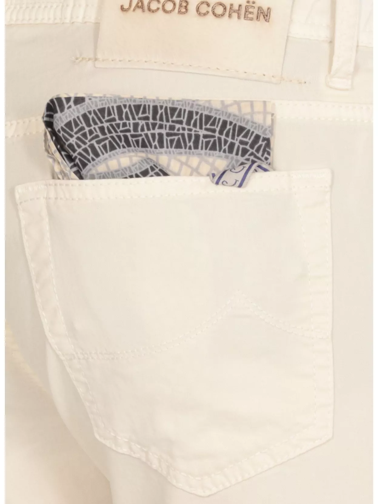 Jacob Cohen Straight Cotton Trousers Belt Loops In White