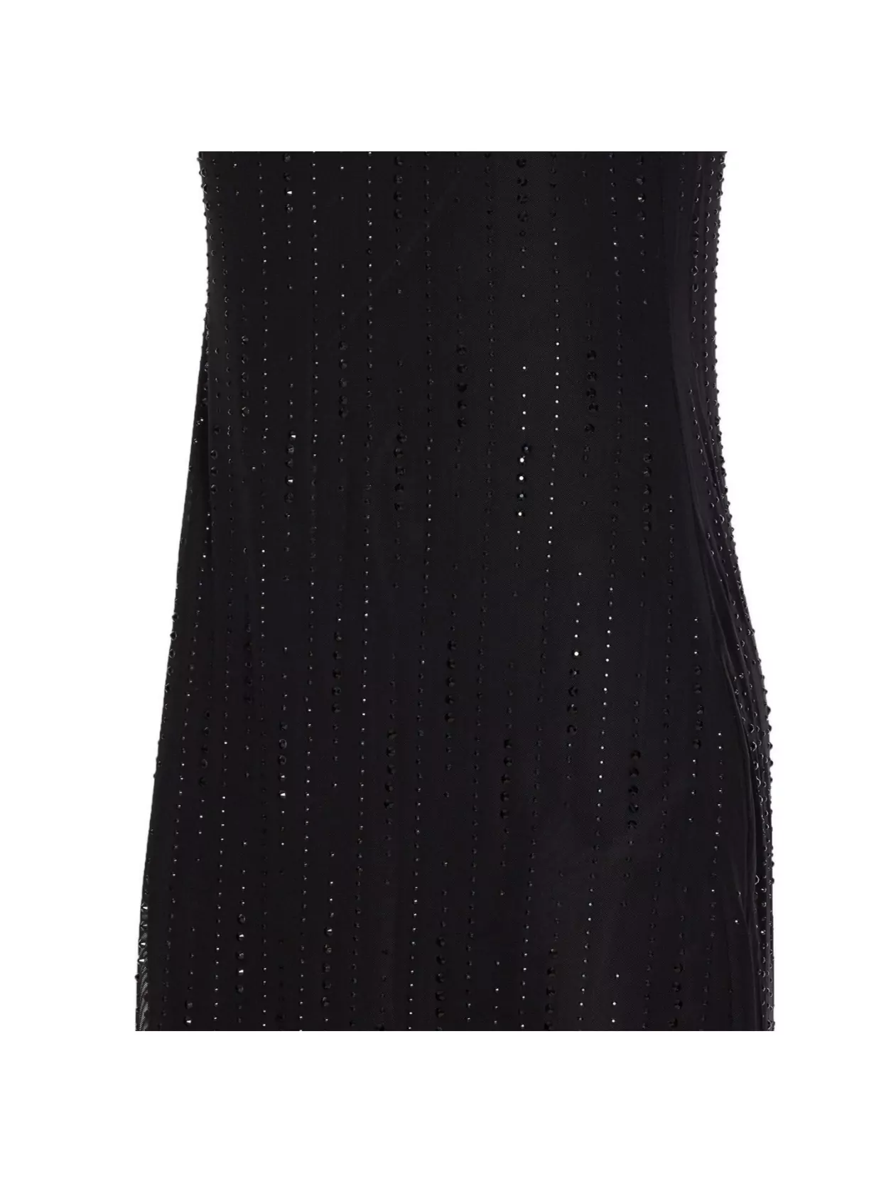 Liu •jo Halter Neck Backless Dress With Sheer Overlay In Black