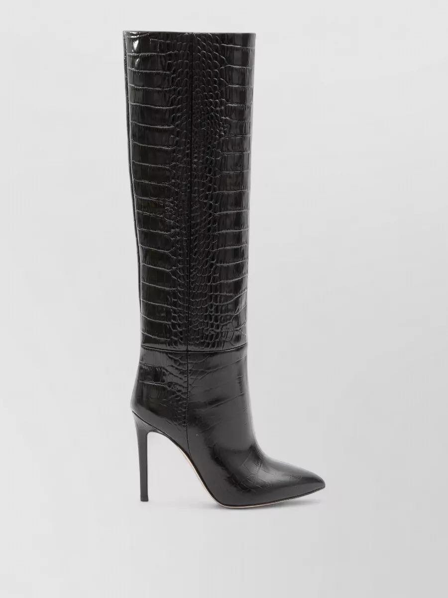 Paris Texas Leather Embossed Knee-High Stiletto Boots
