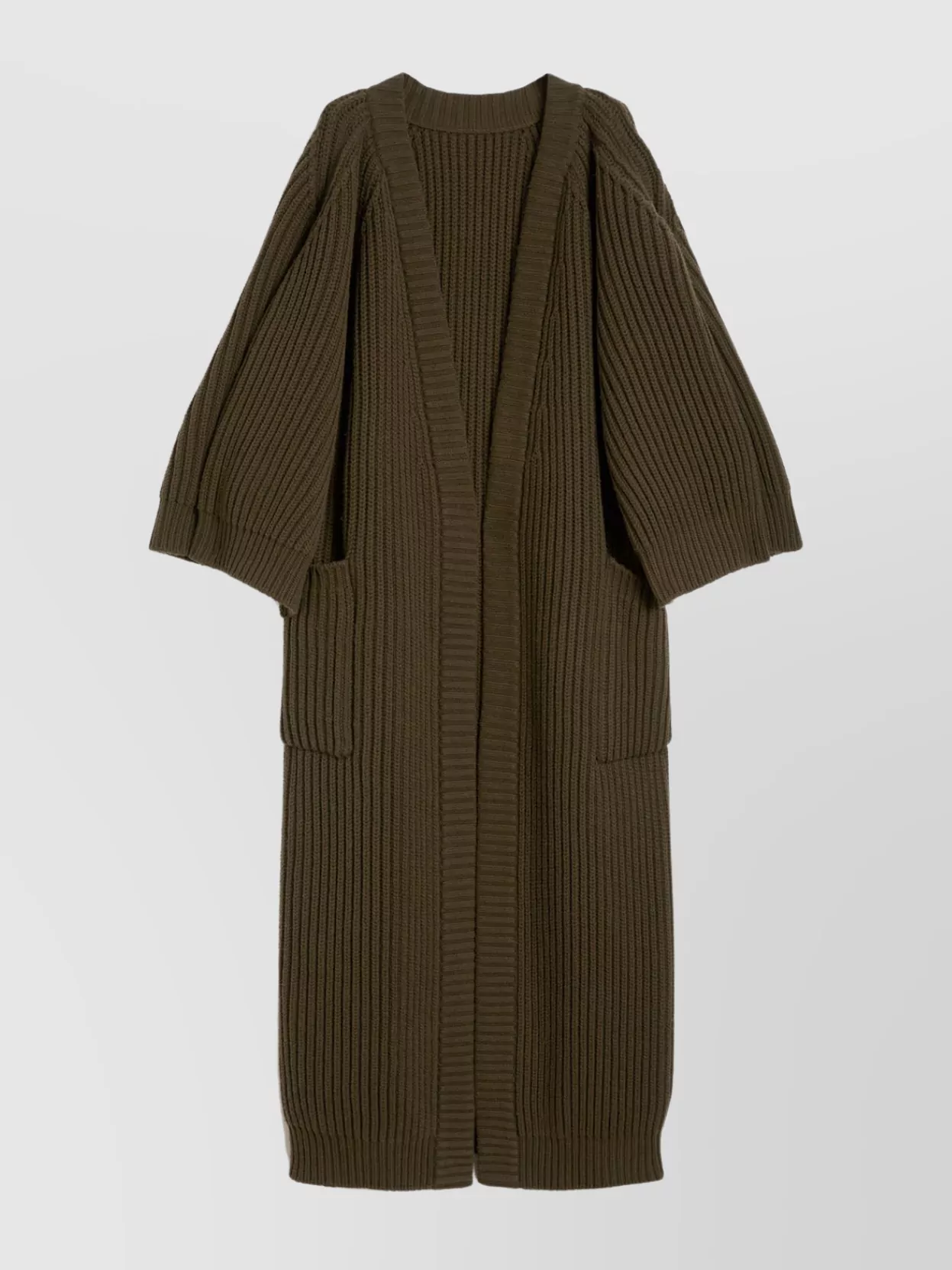 Max Mara Long Knit Cardigan Patch Pockets