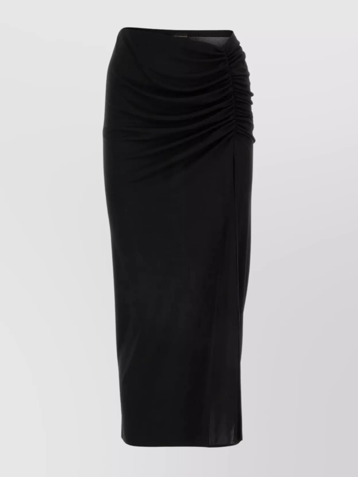 The Andamane Ruched Jersey Midi Skirt In Black