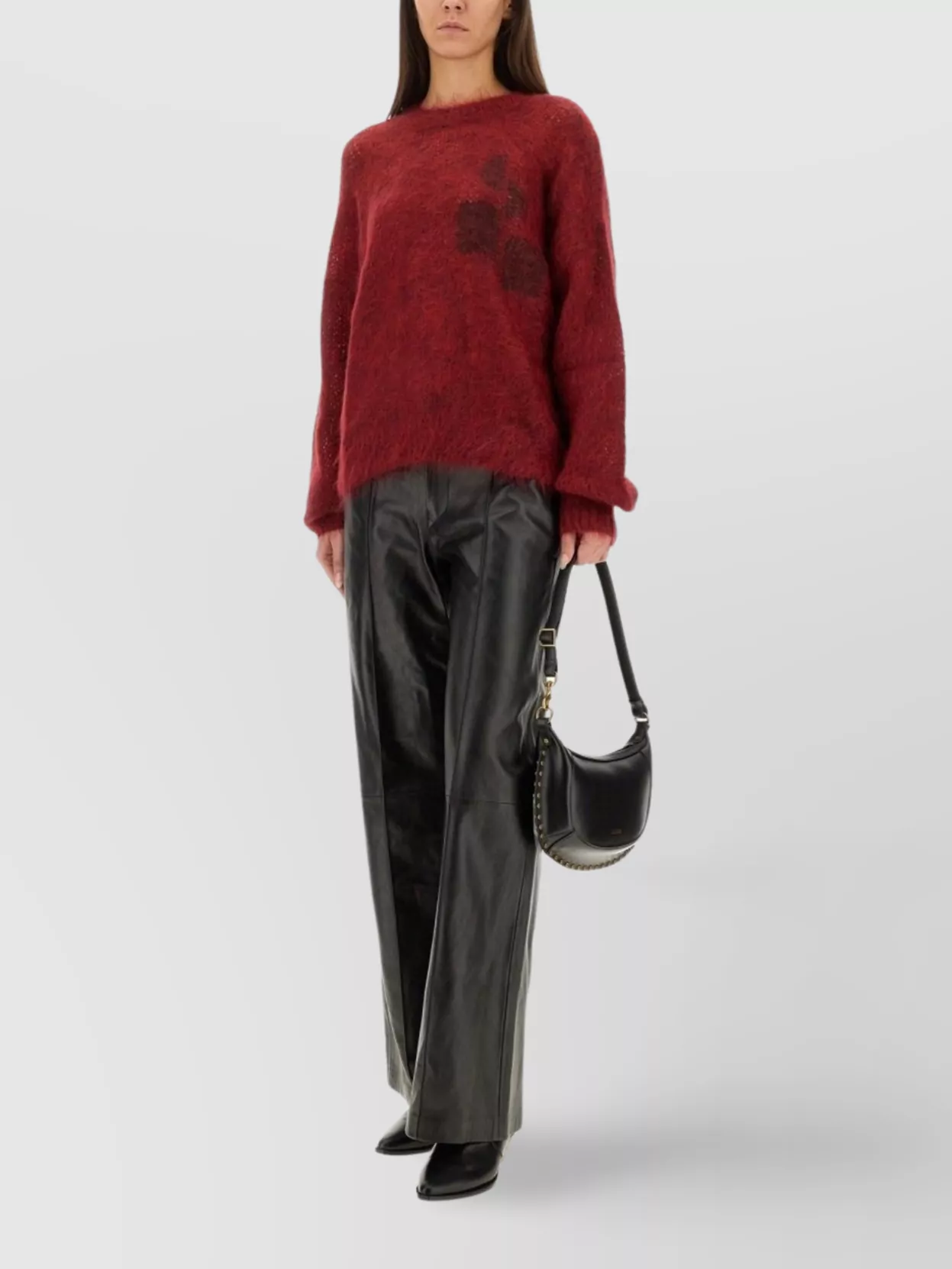 Isabel Marant Wide-leg Trousers Leather Texture In Black