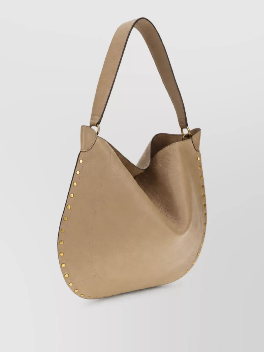 Isabel Marant Oskan Hobo Calf Leather Studded Tote Bag