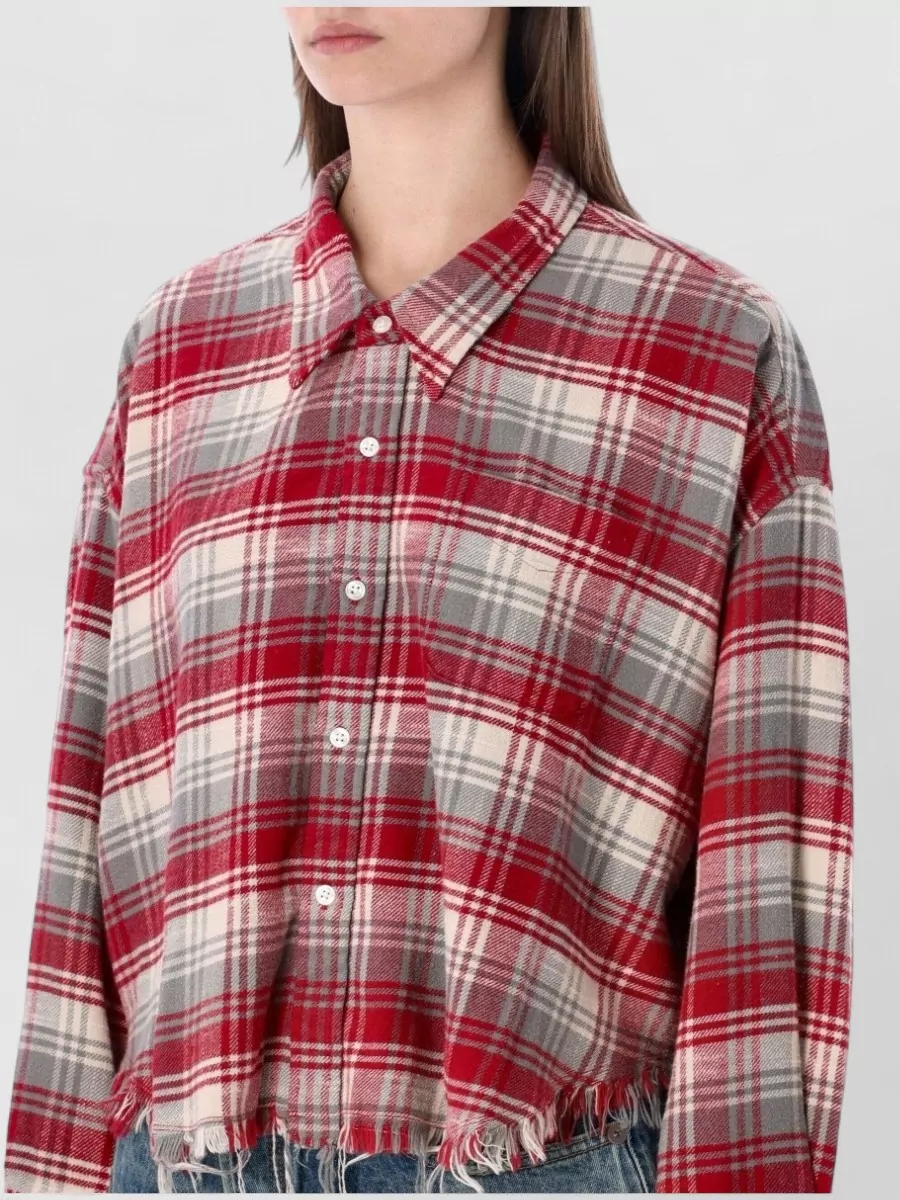 R13 Checked Cropped Shirt Jacket