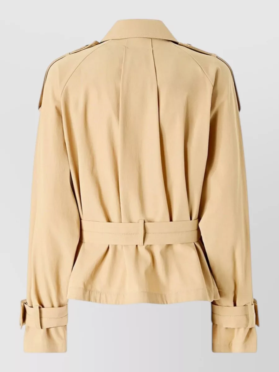 Pinko Cotton Short Double-Breasted Trench Coat