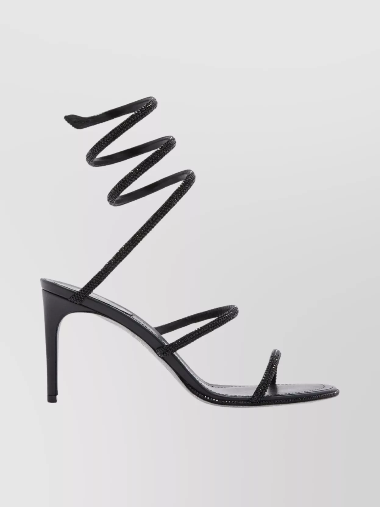 Rene Caovilla Spiraled Open Toe Sandals With Embellished Straps