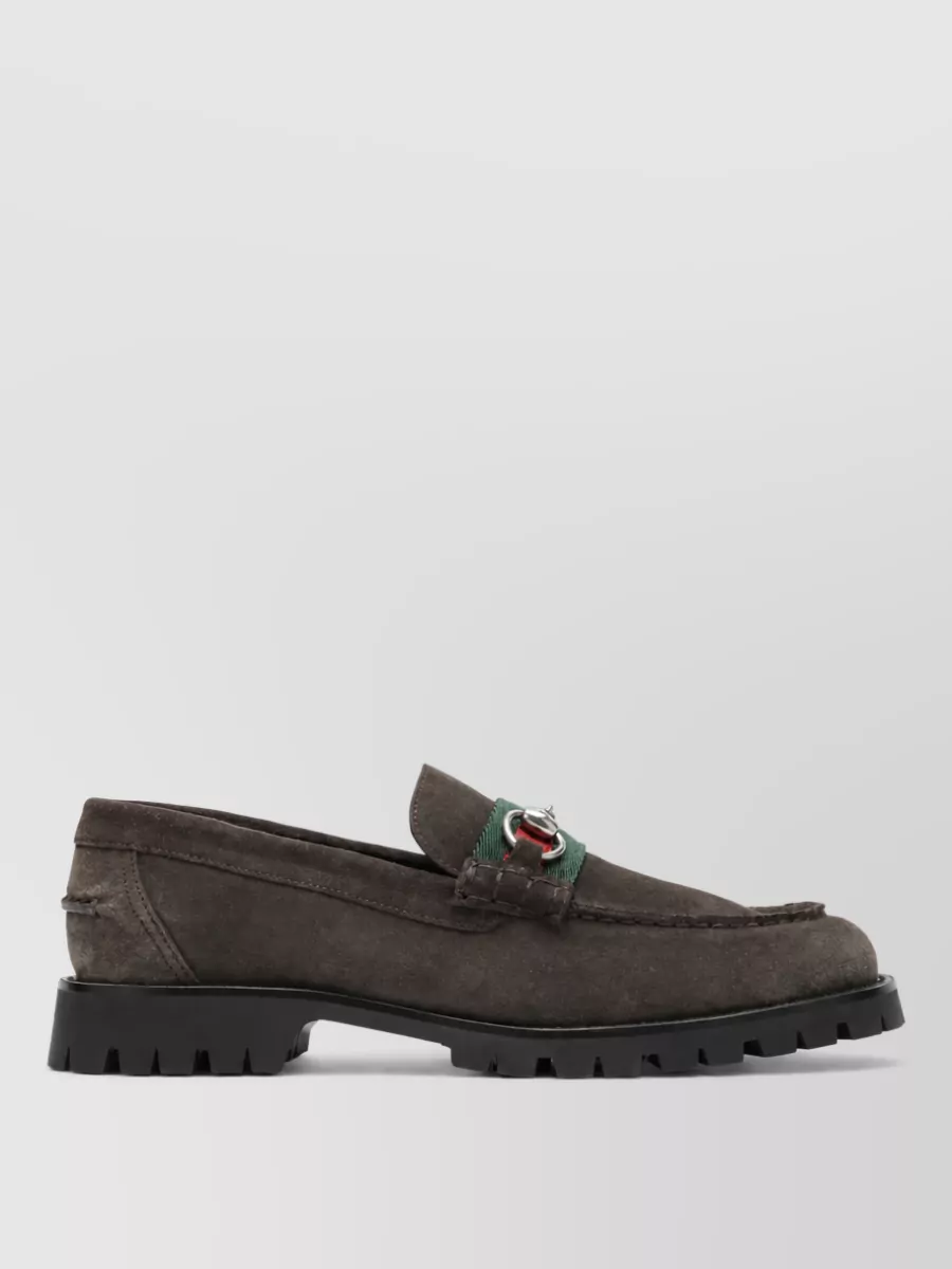 Gucci suede horsebit loafers