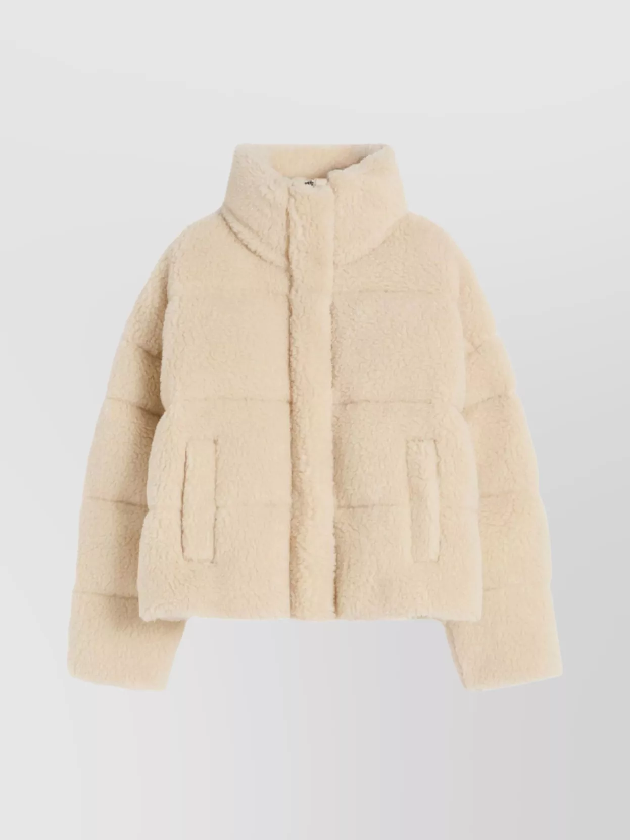Weekend Max Mara Alfredo Padded Coat High Collar Front Pockets In Gold