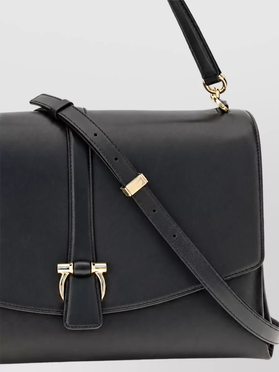 Ferragamo Gancini Large Leather Clutch Bag
