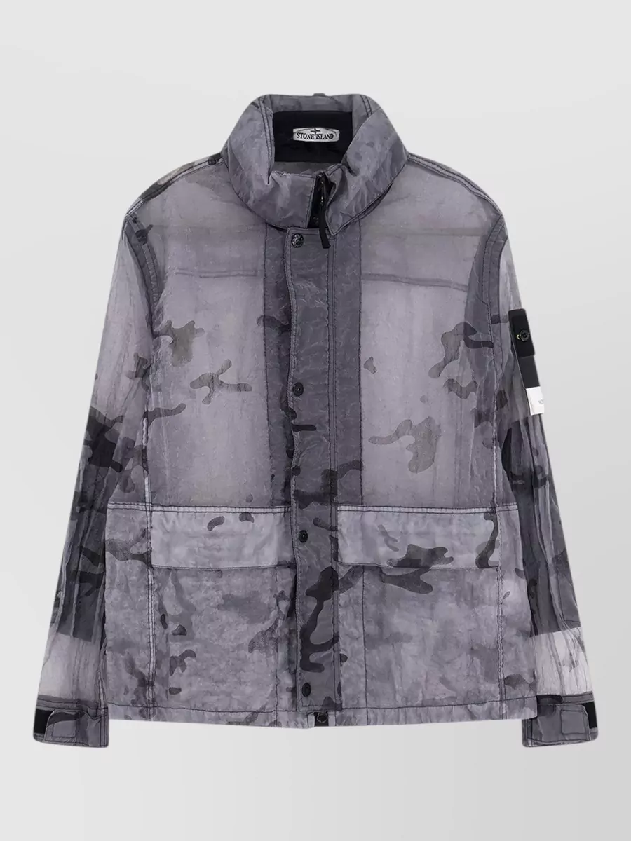 Stone Island Printed Single-Breasted Coat