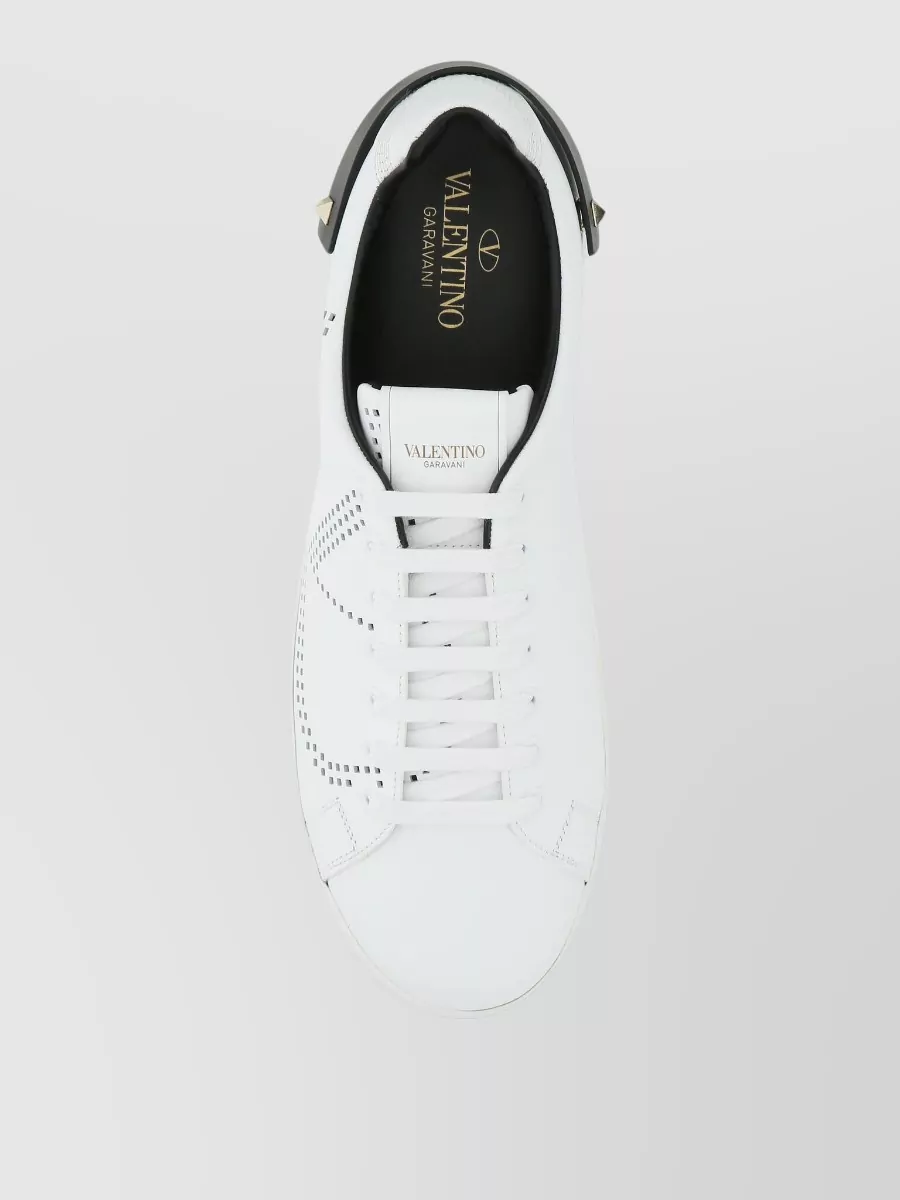 Valentino Garavani Leather Backnet Sneakers Logo Strap Studs