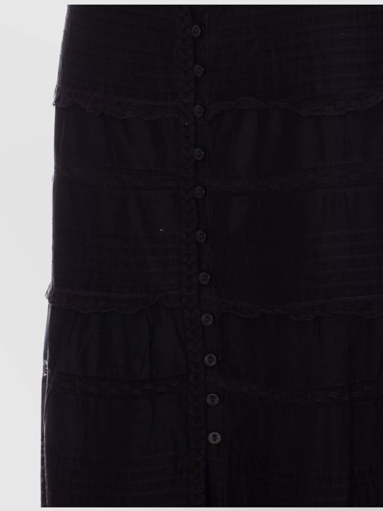 Isabel Marant Etoile Flared High Waist Skirt With Lace Trim
