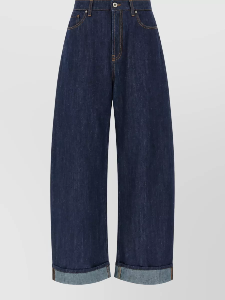 P.a.r.o.s.h. denim wide-leg turn-up jeans