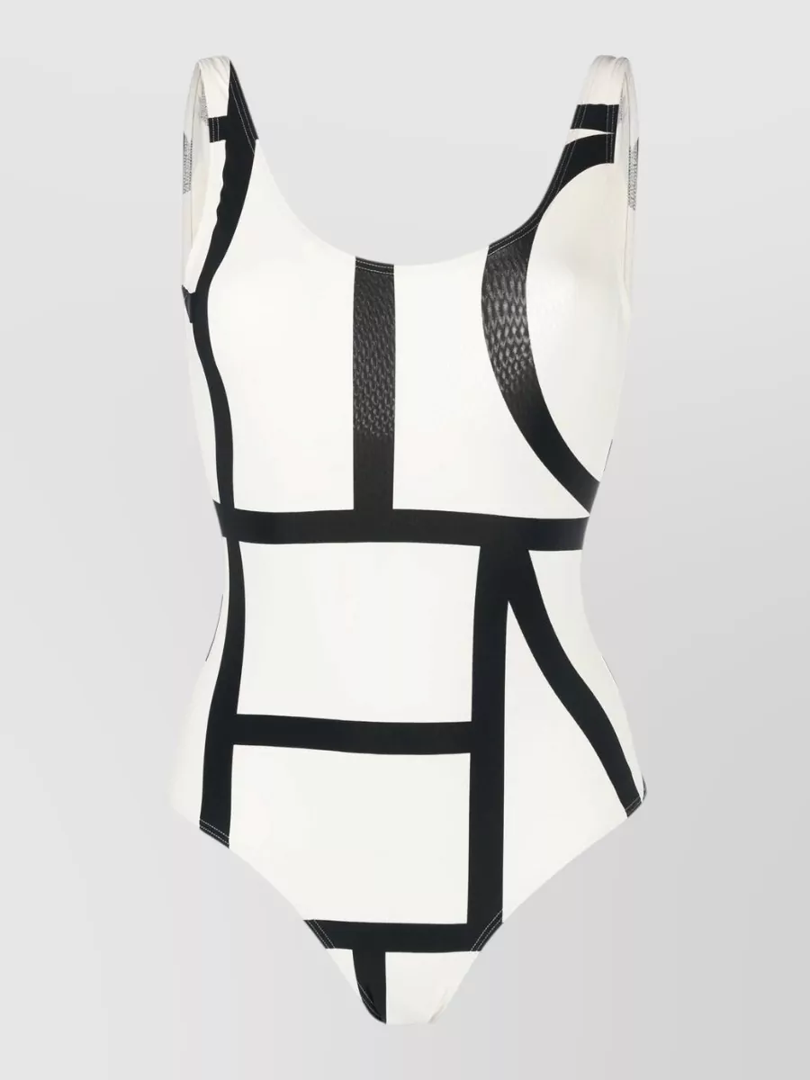 Totême monogram scoop-neck swimsuit