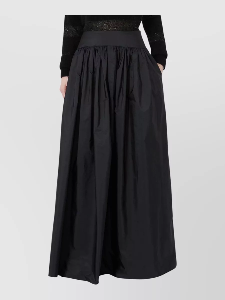 S Max Mara Silk-blend gathered maxi skirt