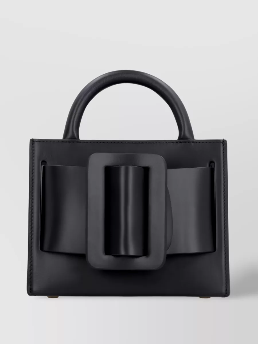 Shop Boyy Bobby Buckle Detail Compact Leather Tote In Black