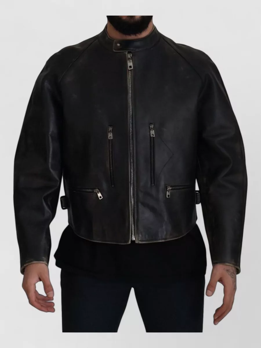 Dolce&Gabbana leather zipped biker jacket