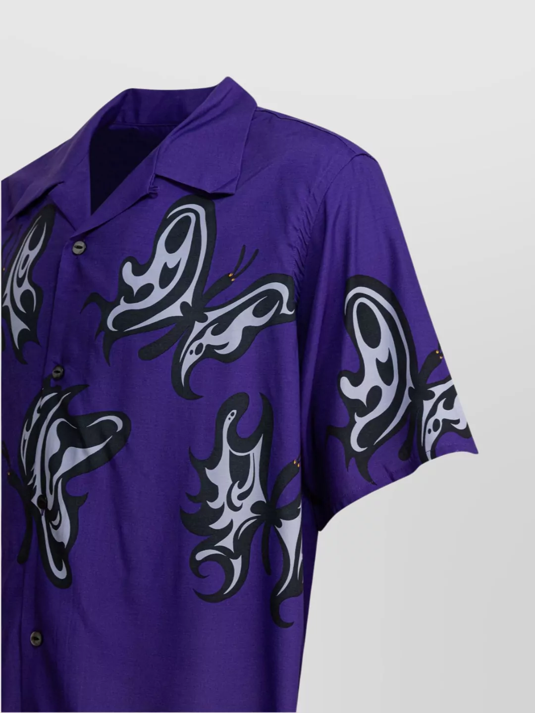Shop Needles Butterfly Print Short Sleeves Spread Collar Shirt
