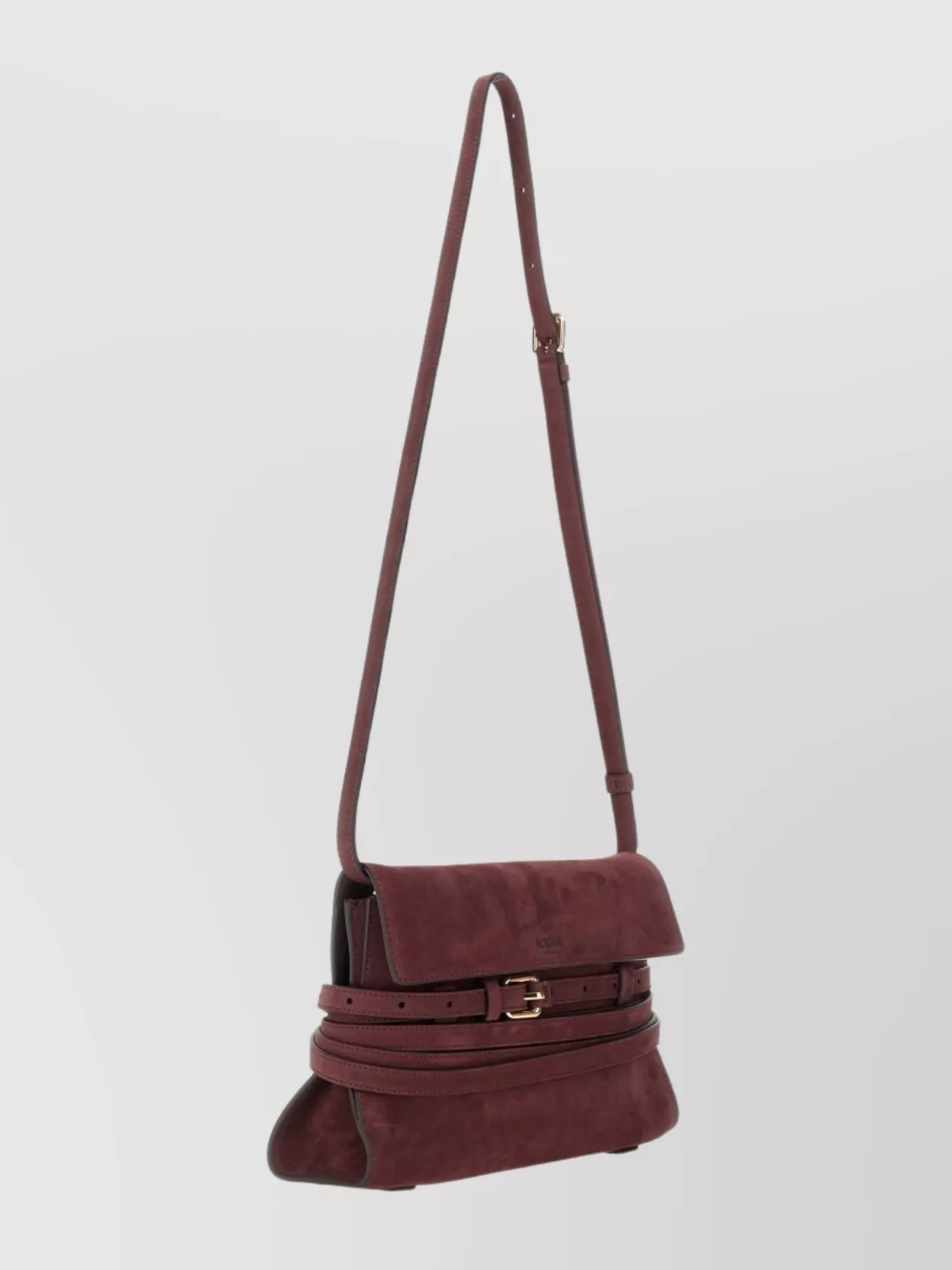 Moschino Suede Shoulder Bag Adjustable Strap Design