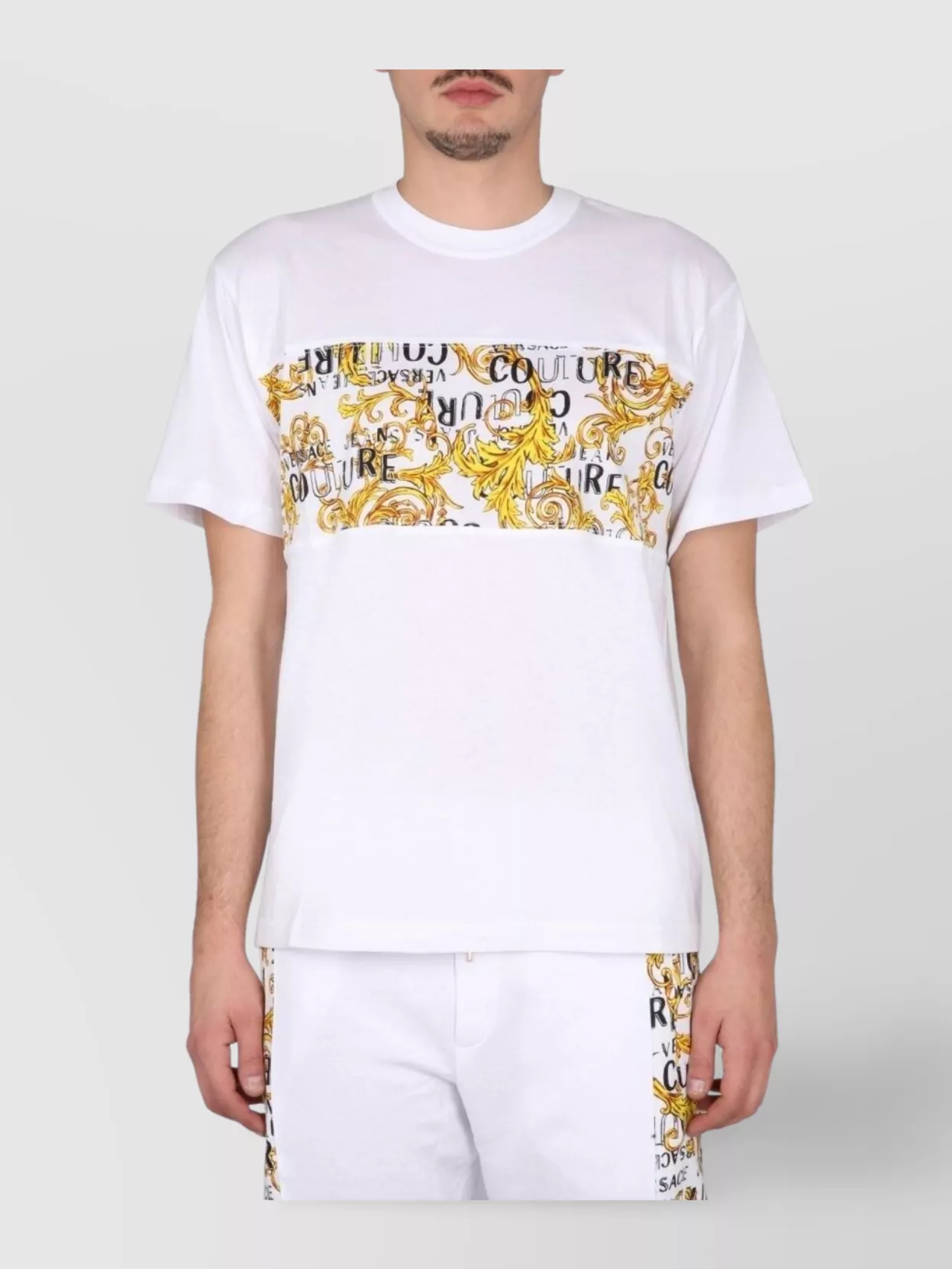 Versace Jeans Couture Logo Graphic Print Crew Neck T-Shirt
