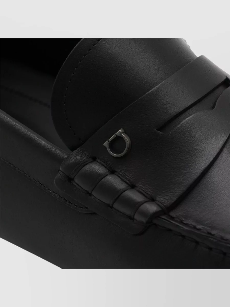 Ferragamo Loafers Round Toe Rubber Sole Stitching