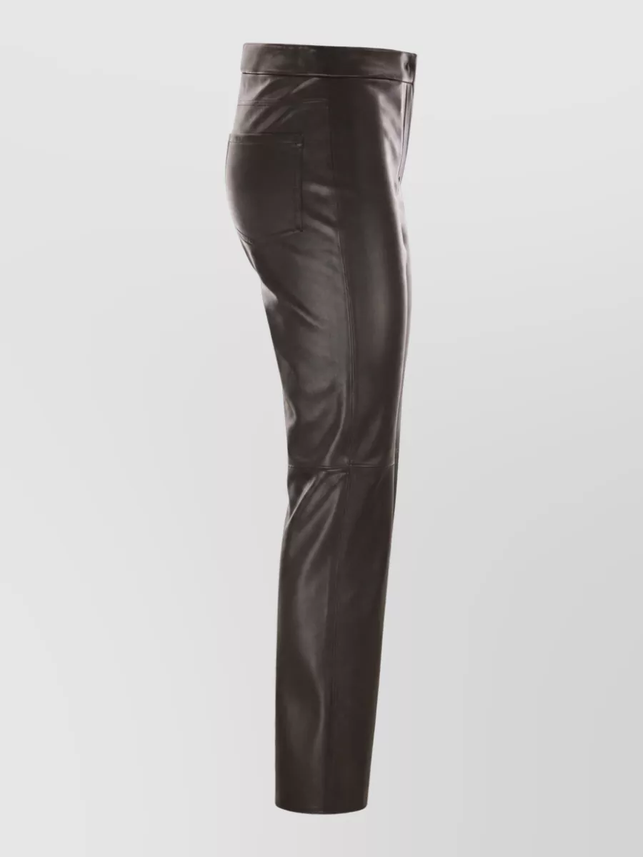 S Max Mara coated slim-fit trousers