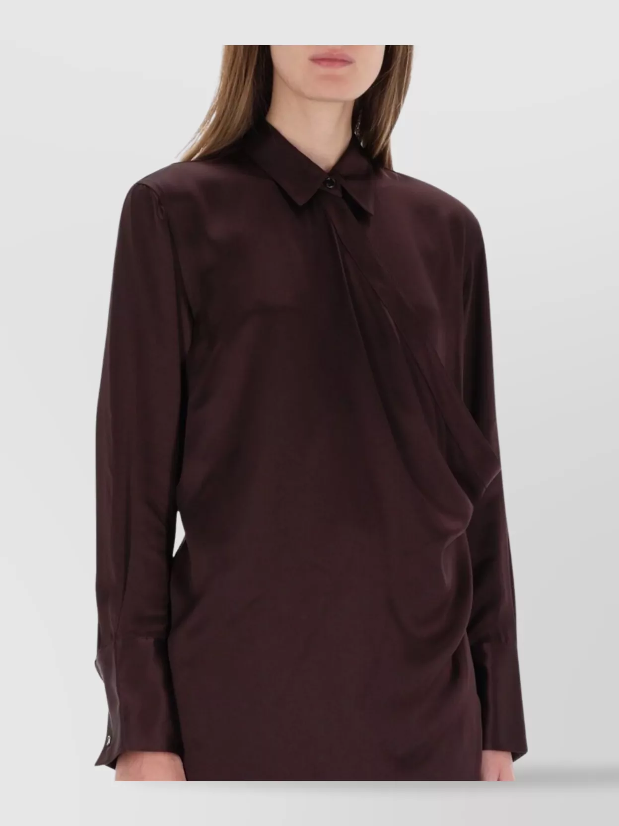 Helmut Lang Asymmetric Hem Long Sleeve Dress