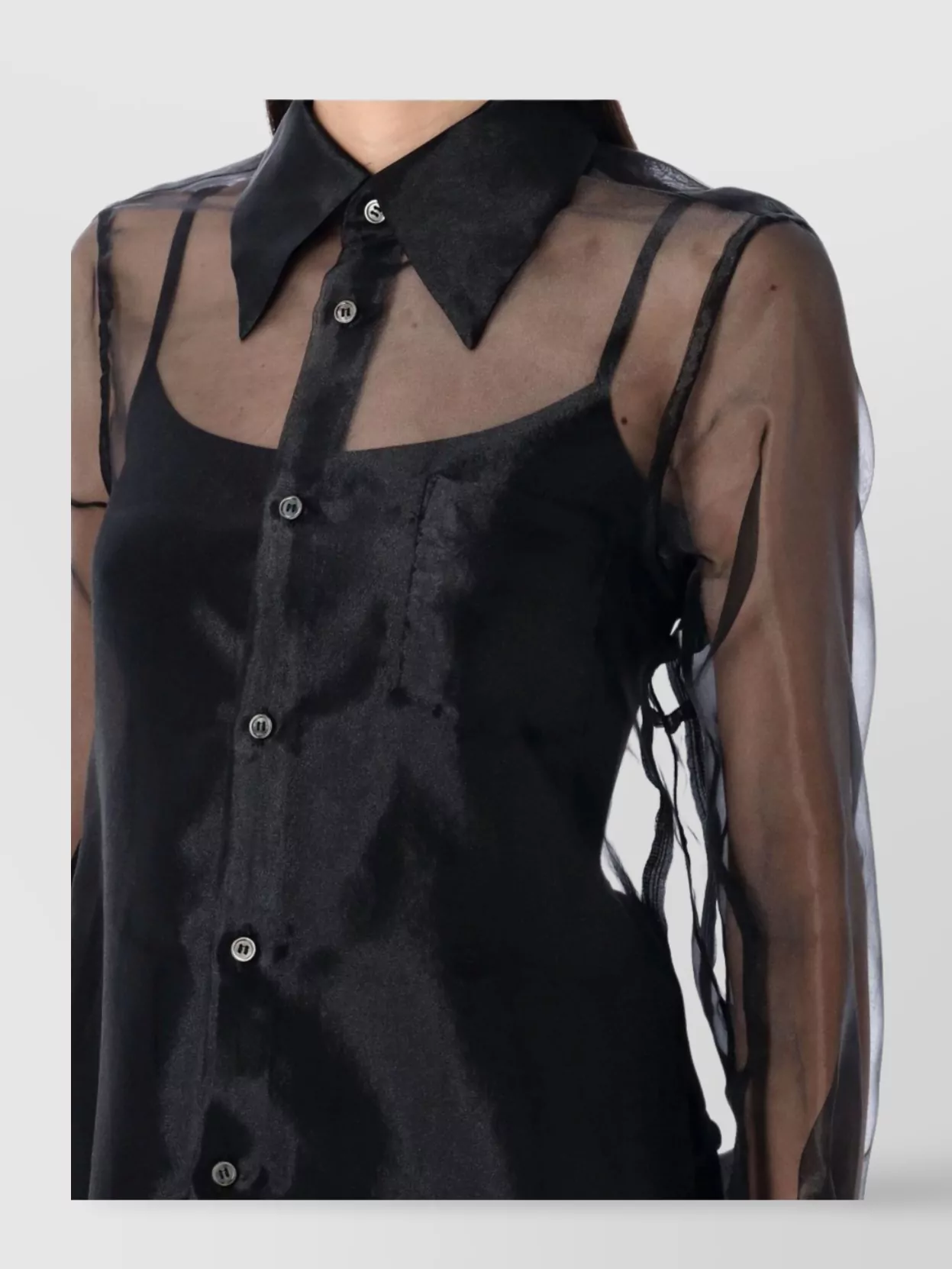 Shop Comme Des Garçons Sheer Organza Poly Shirt