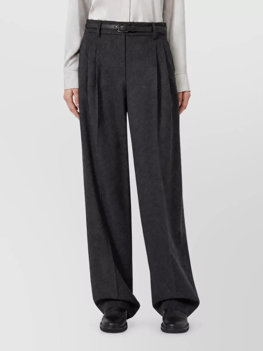 S Max Mara Virgin Wool High-Rise Wide-Leg Trousers
