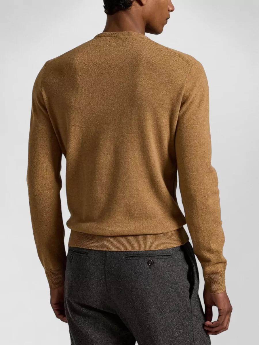 Ralph Lauren Crew Neck Sweater Long Sleeves Ribbed Trims