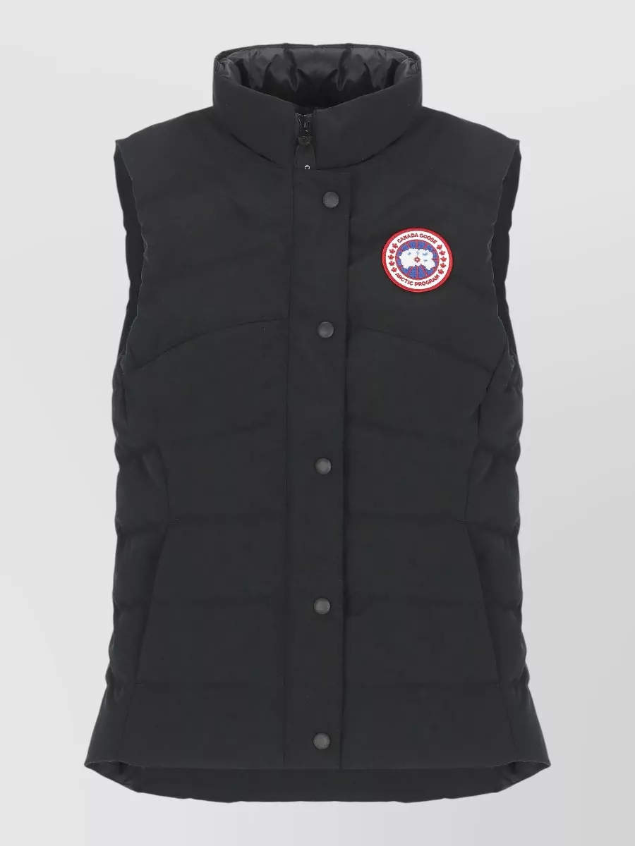 Canada Goose Quilted Padded High Neck Vest Patch In Black