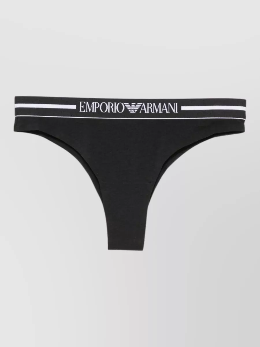 Emporio Armani organic cotton logo-waistband thong briefs set