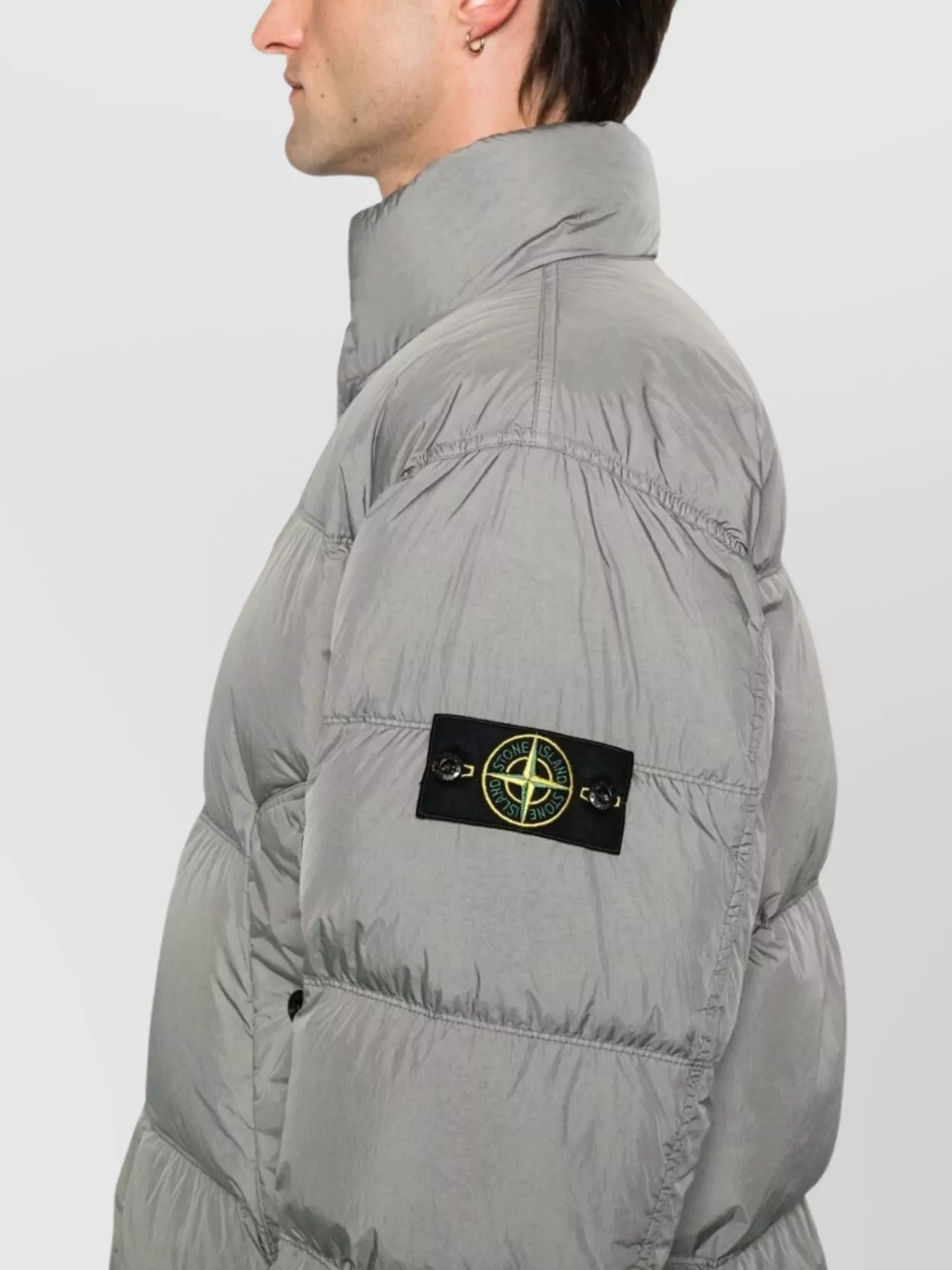 Stone Island Crinkle Reps Ny Padded High Collar Jacket
