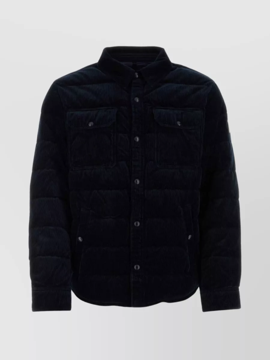 Shop Polo Ralph Lauren Textured Quilted Jacket With Multiple Pockets In Blue