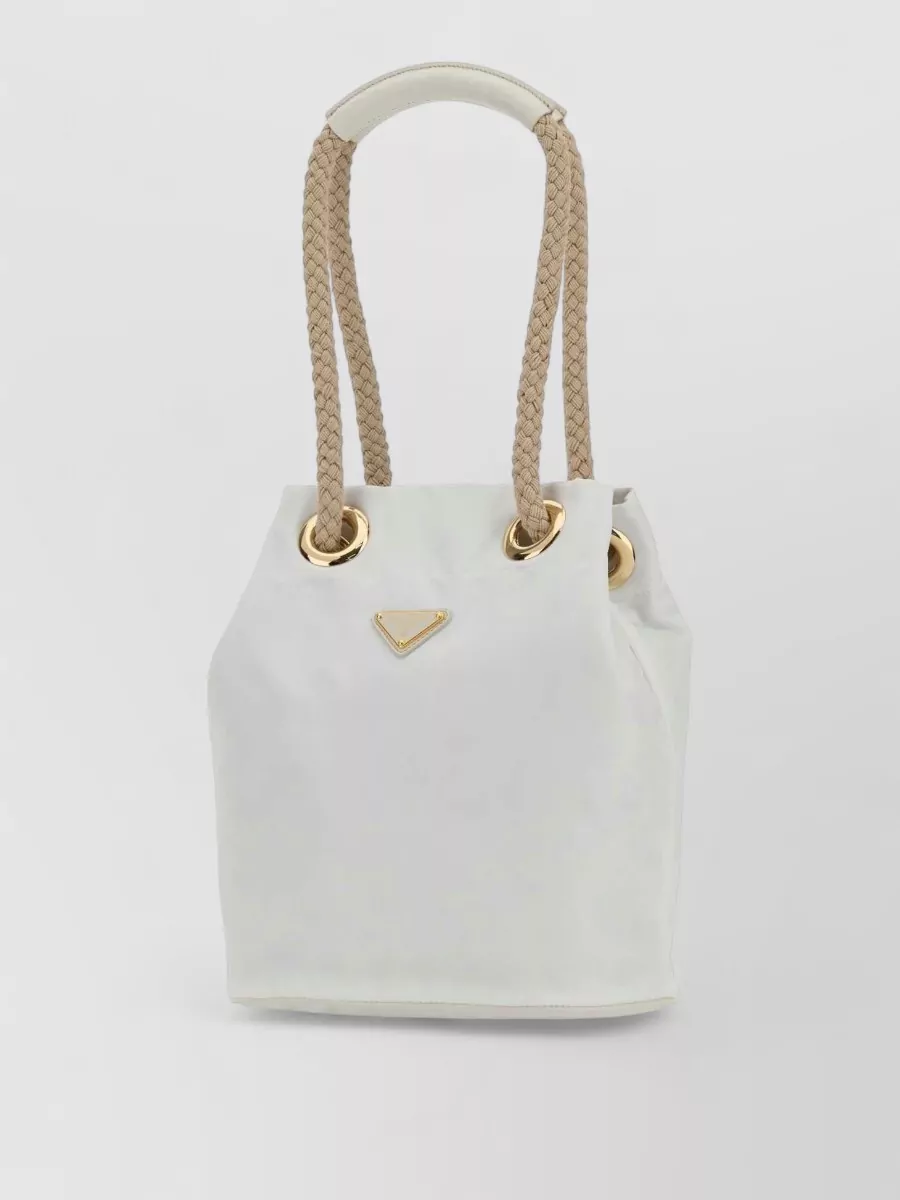 Prada Renylon mariner bucket bag braided handles | The Fashion Square