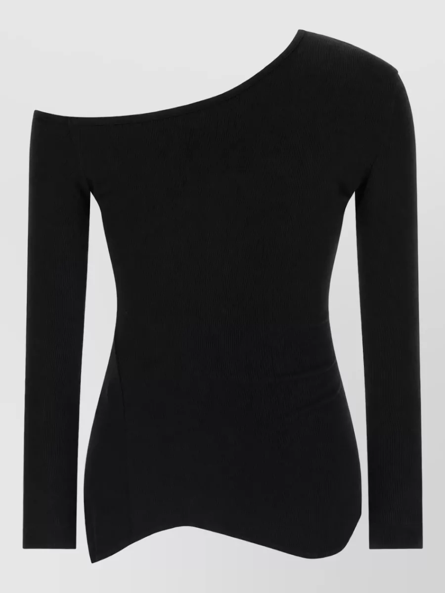 Vivienne Westwood Ribbed Asymmetric One-Shoulder Long-Sleeve T-Shirt
