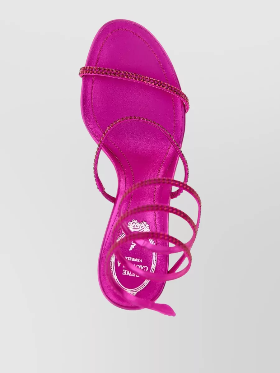 Rene Caovilla Cleo Sandals Ankle Strap Spiral Design