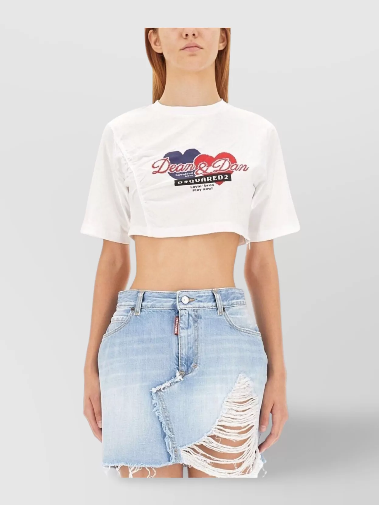 Dsquared2 Gathered Cropped T-shirt