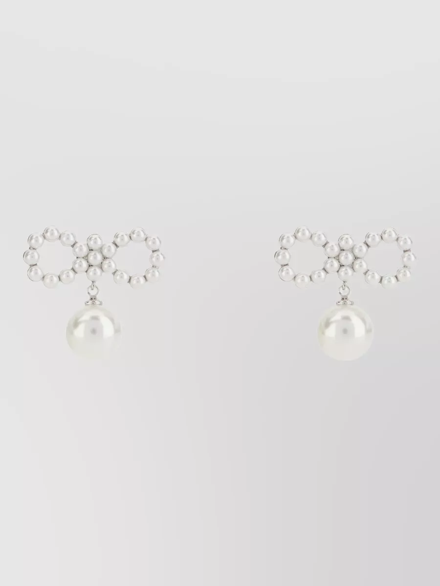 Self-Portrait pearl bow earrings