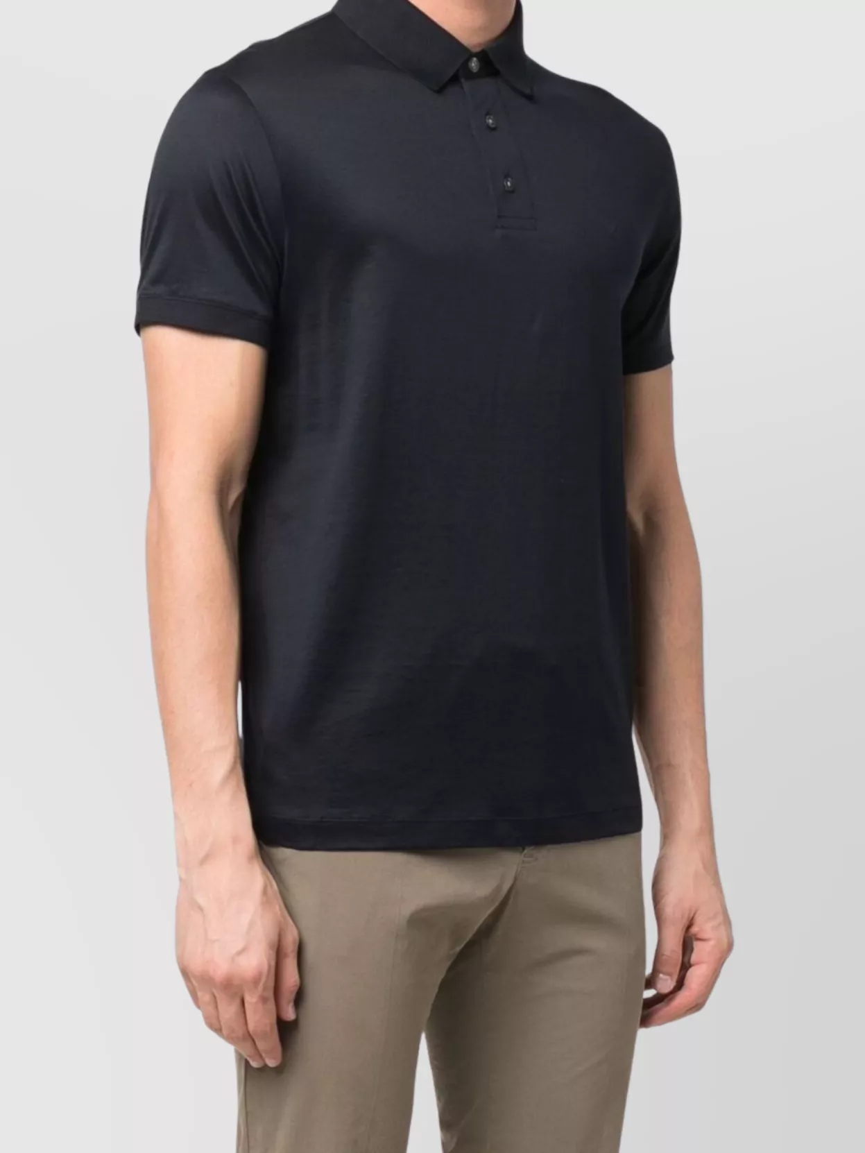 Emporio Armani Logo Polo Shirt In Lyocell-Cotton Blend
